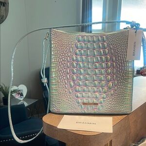 Brahmin Iridescent Croc-Embossed Crossbody Bag